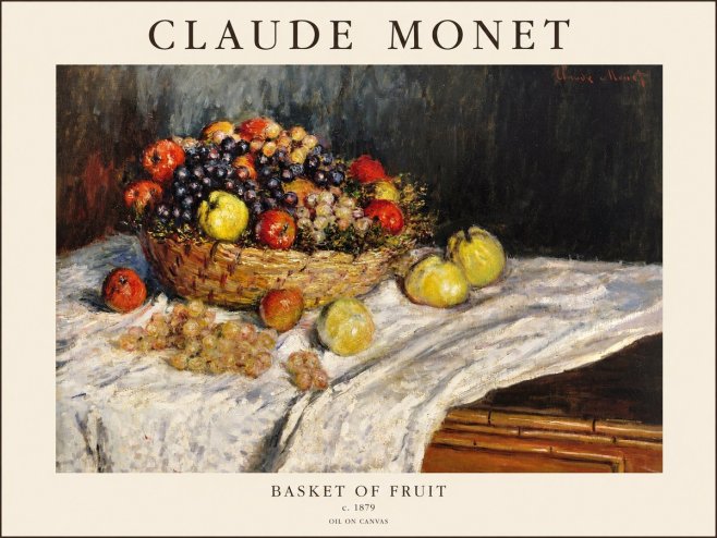 Monet Basket of Fruit No1 - Poster