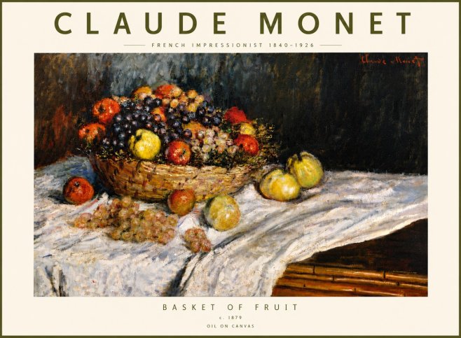 Monet Basket of Fruit No6 - Poster