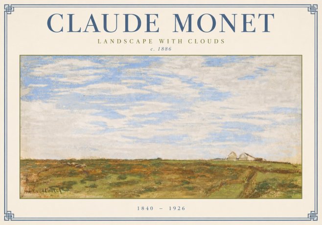 Monet Landscape with Clouds No3 - Poster