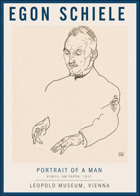 Schiele Portrait of a Man No6 - Poster