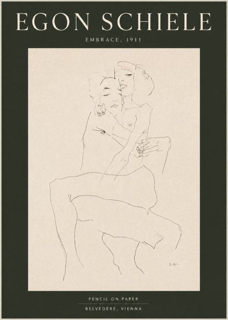 Schiele Embrace, 1911 No4 - Poster