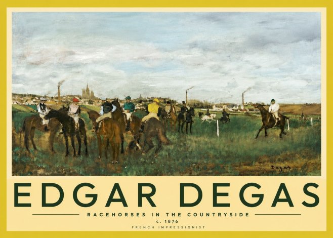 Edgar Degas Racehorses in the Countryside No4 - Poster