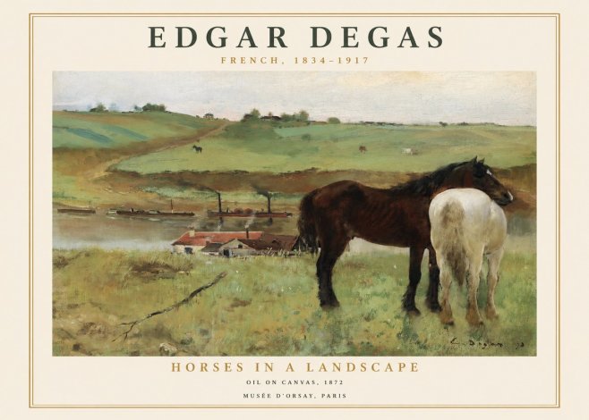 Edgar Degas Horses in a Landscape No1 - Poster