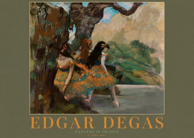 Edgar Degas Dancers in Orange No2 - Poster