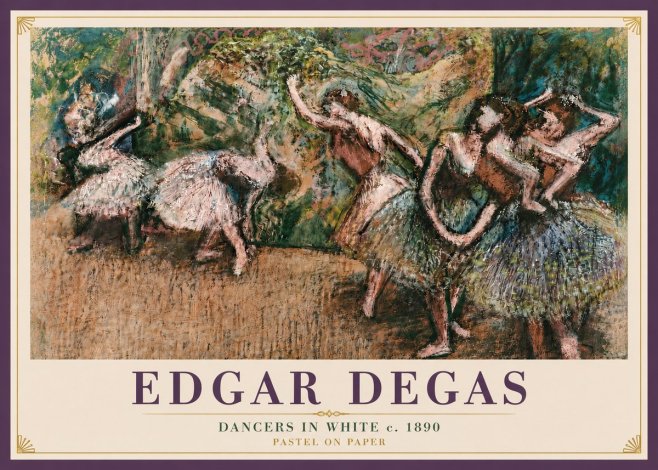 Edgar Degas Dancers in White C. 1890 No6 - Poster