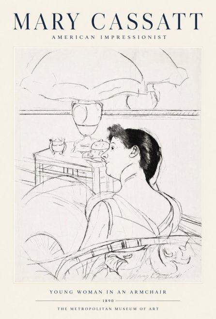 Mary Cassatt Young Woman in an Armchair No1 - Poster