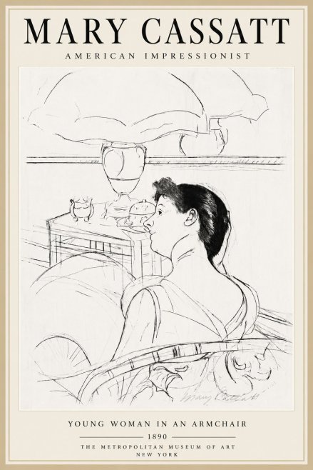 Mary Cassatt Young Woman in an Armchair No5 - Poster