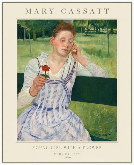 Mary Cassatt Young Girl with a Flower No1 - Poster