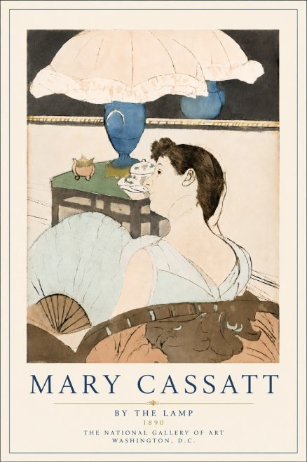 Mary Cassatt By the Lamp No6 - Poster