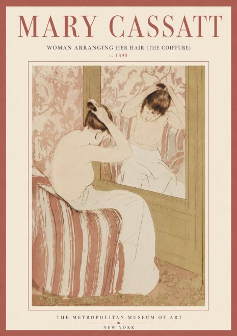 Mary Cassatt Woman Arranging Her Hair (the Coiffure) No5 - Poster