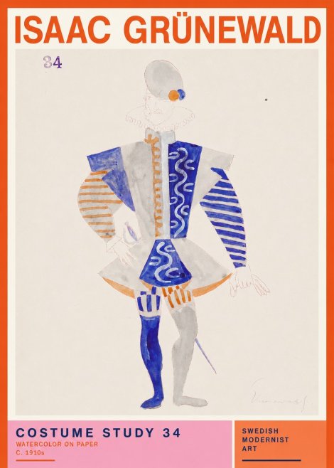 Isaac Grünewald Costume Study 34 No2 - Poster