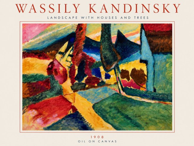 Kandinsky Landscape with Houses and Trees No3 - Poster