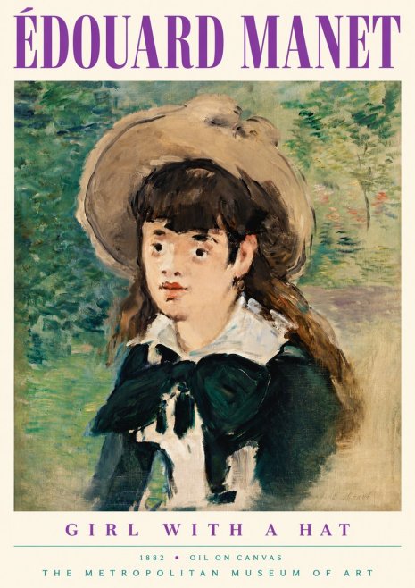 Édouard Manet Girl with a Hat No5 - Poster