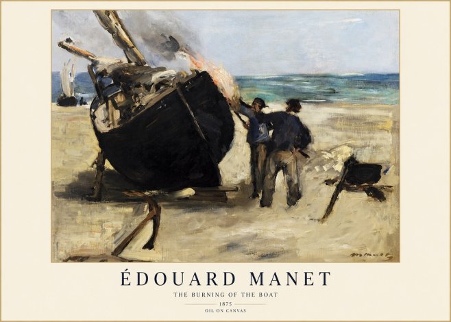 Édouard Manet The Burning of the Boat No1 - Poster