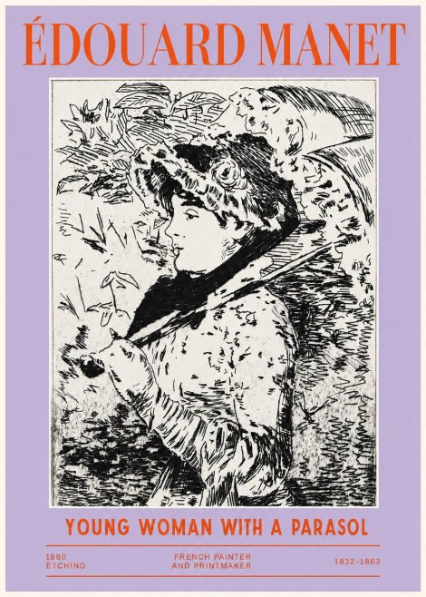Édouard Manet Young Woman with a Parasol No2 - Poster