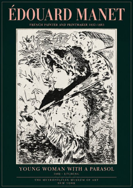 Édouard Manet Young Woman with a Parasol No3 - Poster