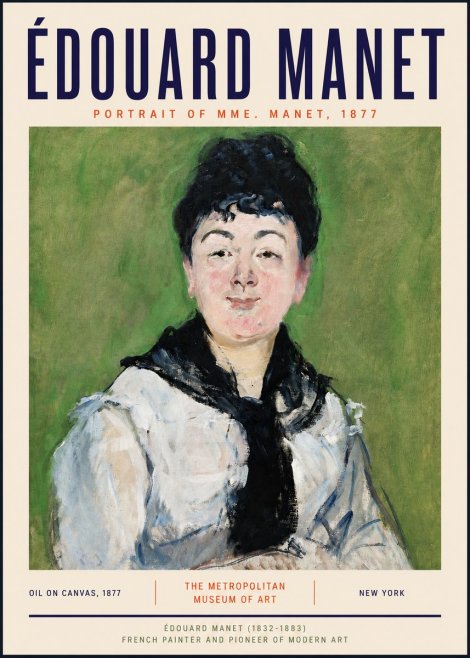 Édouard Manet Portrait of Mme. Manet No4 - Poster