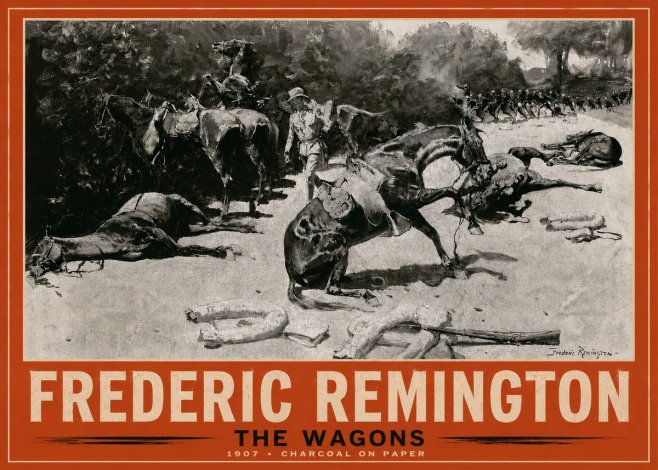 Frederic Remington The Wagons No2 - Poster