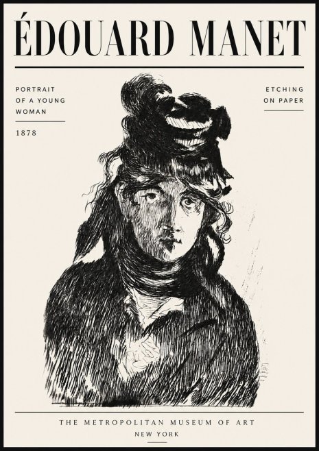 Édouard Manet Portrait of a Young Woman I No6 - Poster