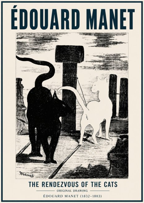 Édouard Manet The Rendezvous of the Cats No6 - Poster