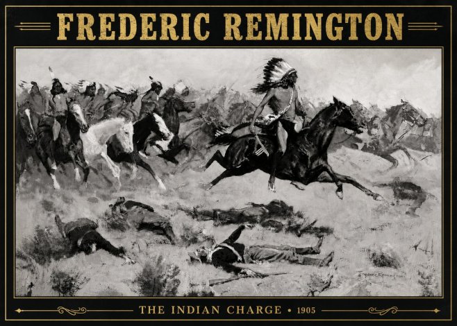 Frederic Remington The Indian Charge No5 - Poster