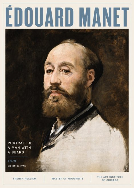 Édouard Manet Portrait of a Man with a Beard No6 - Poster
