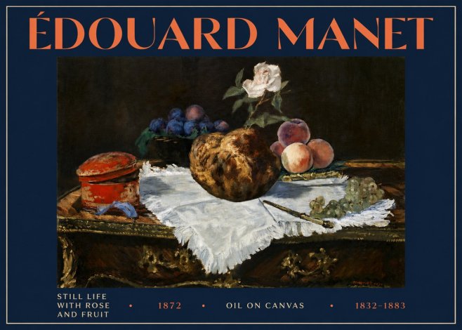 Édouard Manet Still Life with Rose and Fruit No4 - Poster