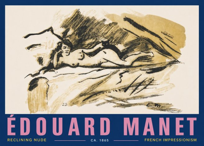 Édouard Manet Reclining Nude No4 - Poster