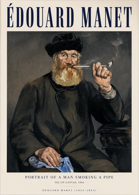 Édouard Manet Portrait of a Man Smoking a Pipe No3 - Poster