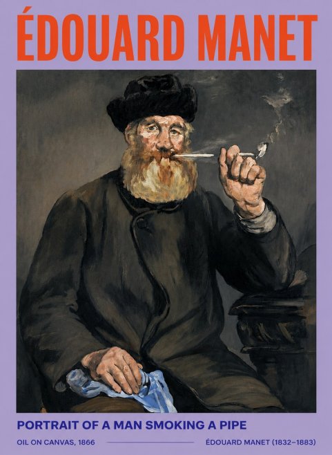 Édouard Manet Portrait of a Man Smoking a Pipe No5 - Poster