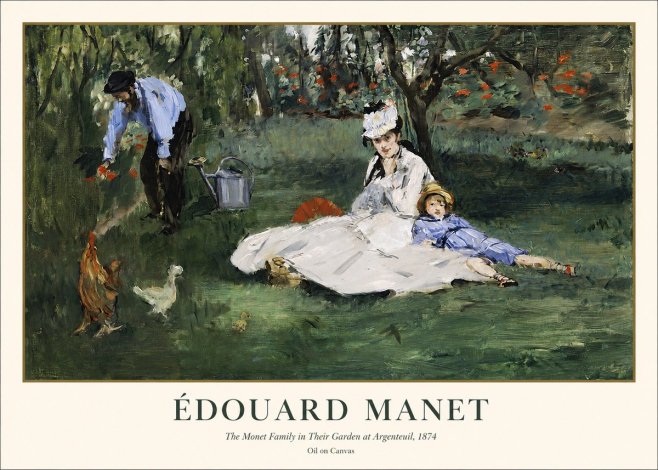 Édouard Manet The Monet Family in Their Garden at Argenteuil, 1874 No1 - Poster