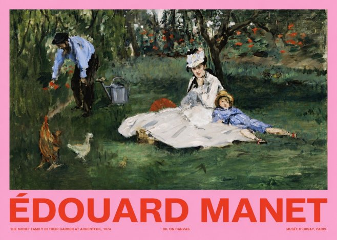 Édouard Manet The Monet Family in Their Garden at Argenteuil, 1874 No2 - Poster