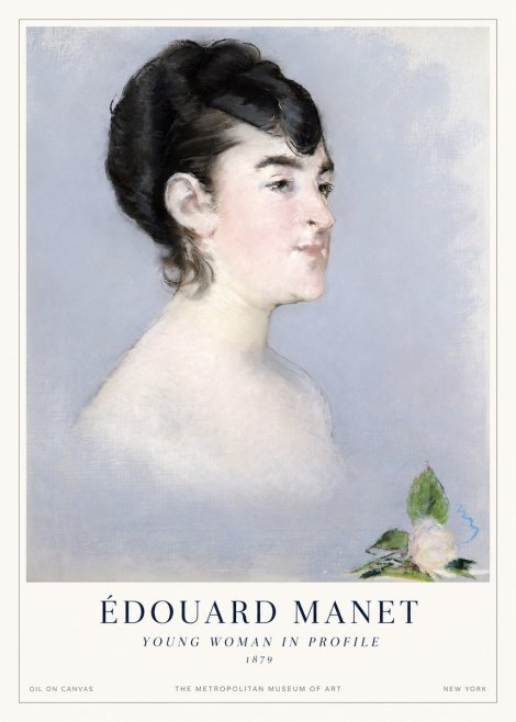 Édouard Manet Young Woman in Profile No1 - Poster