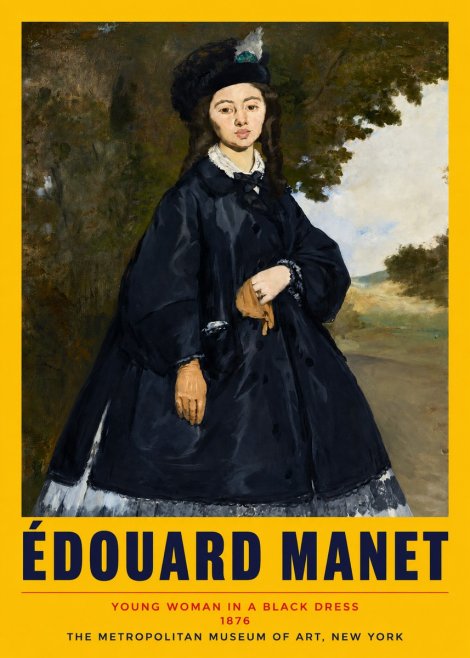 Édouard Manet Young Woman in a Black Dress No2 - Poster