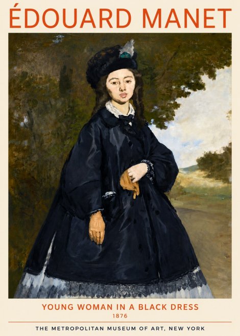 Édouard Manet Young Woman in a Black Dress No4 - Poster