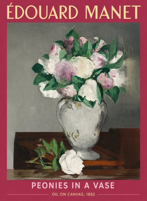 Édouard Manet Peonies in a Vase No2 - Poster