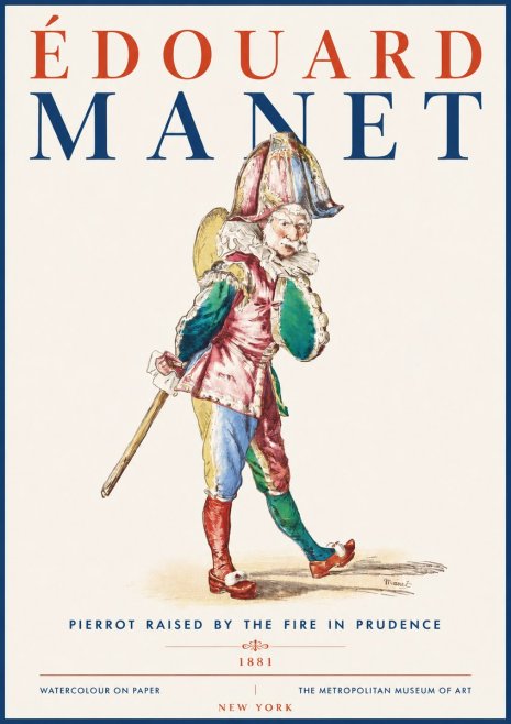Édouard Manet Pierrot Raised by the Fire in Prudence No5 - Poster