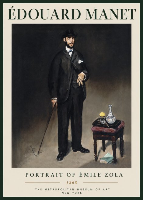 Édouard Manet Portrait of Émile Zola No5 - Poster