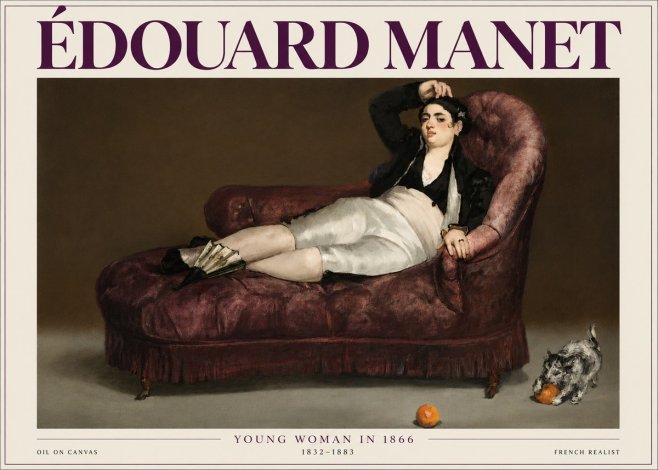 Édouard Manet Young Woman in 1866 No4 - Poster