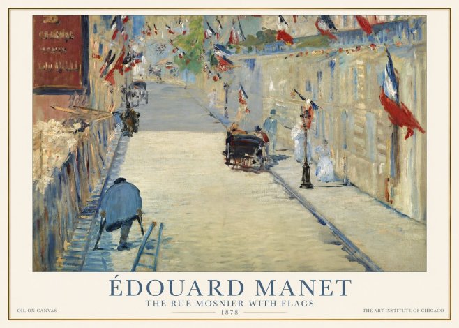 Édouard Manet The Rue Mosnier with Flags No1 - Poster