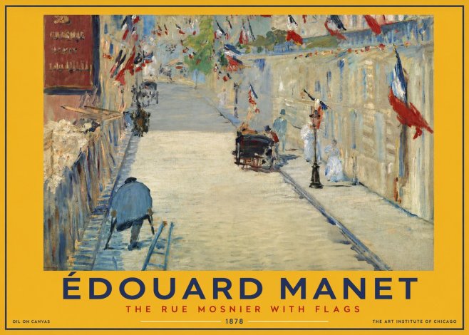 Édouard Manet The Rue Mosnier with Flags No2 - Poster