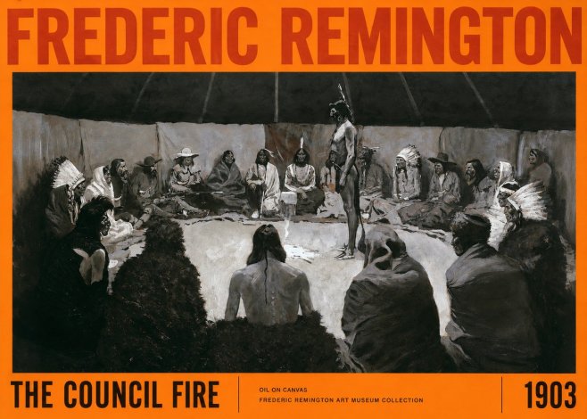 Frederic Remington The Council Fire II No2 - Poster