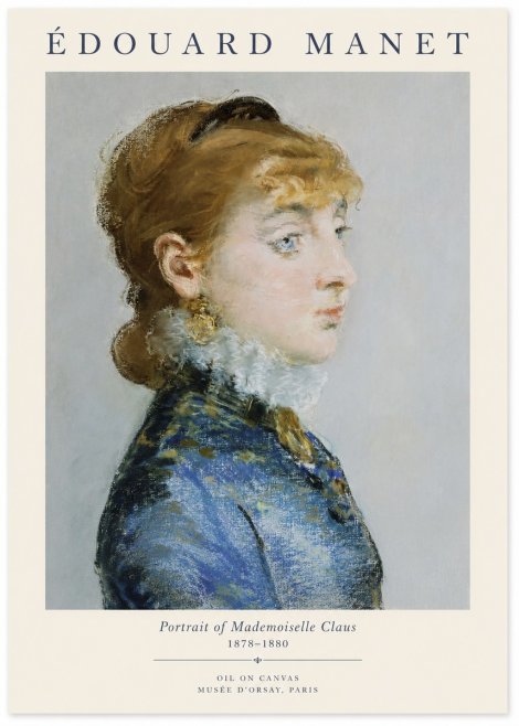 Édouard Manet Portrait of Mademoiselle Claus No1 - Poster