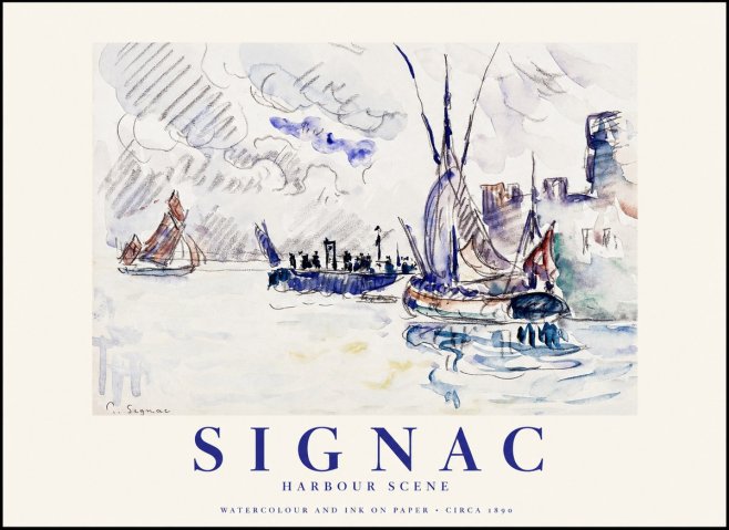Signac Harbour Scene No1 - Poster