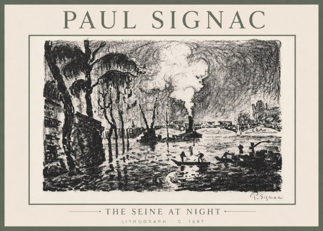 Signac The Seine at Night No6 - Poster