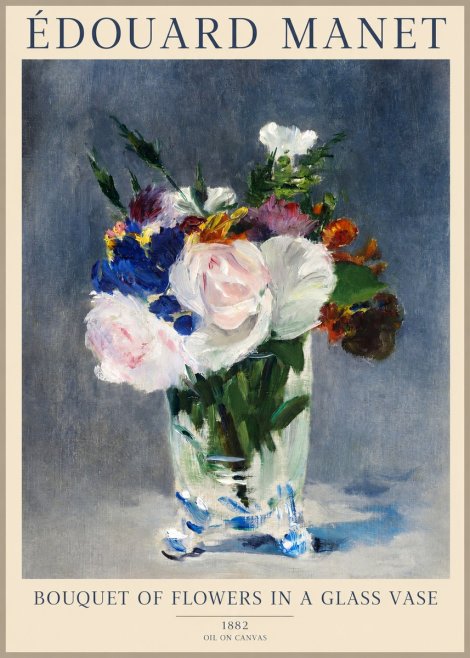 Édouard Manet Bouquet of Flowers in a Glass Vase No1 - Poster
