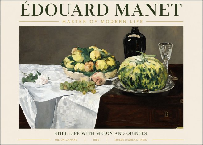 Édouard Manet Still Life with Melon and Quinces No3 - Poster