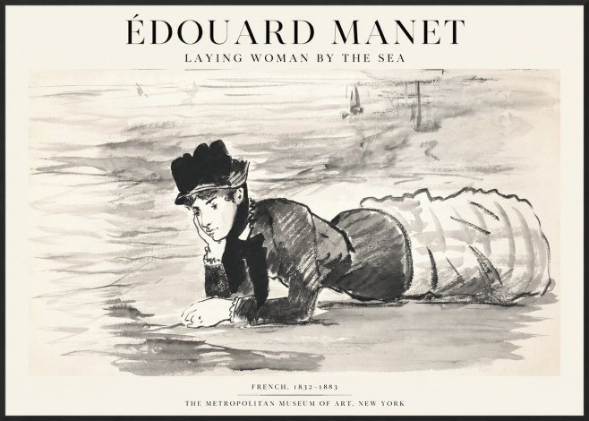 Édouard Manet Laying Woman by the Sea No1 - Poster