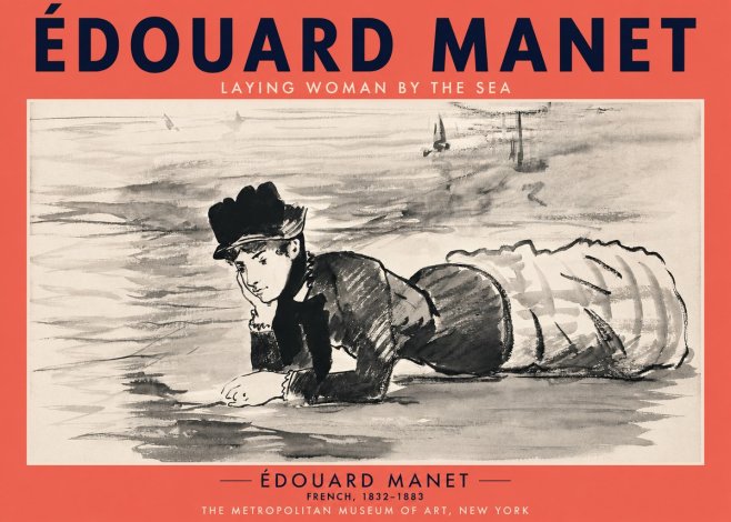 Édouard Manet Laying Woman by the Sea No2 - Poster