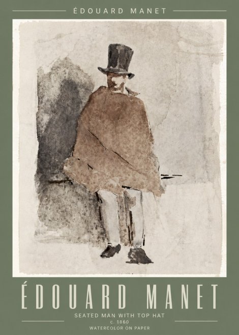 Édouard Manet Seated Man with Top Hat No4 - Poster